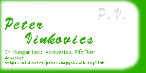 peter vinkovics business card